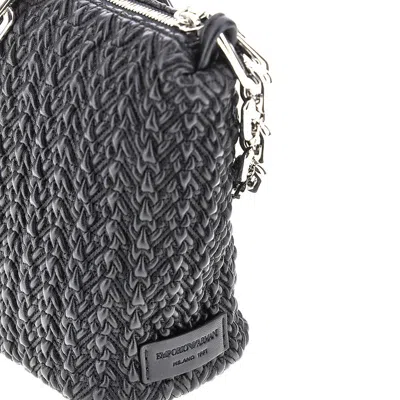 Emporio Armani Faux Leather Small Hobo Bag In Black