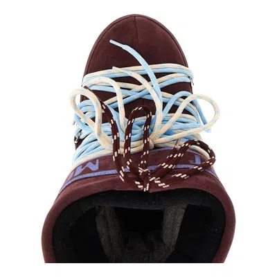 Moon Boot Icon Low Suede Laces Ankle Boots In Red