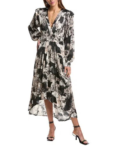 Iro Nuna Silk-blend Maxi Dres In Black