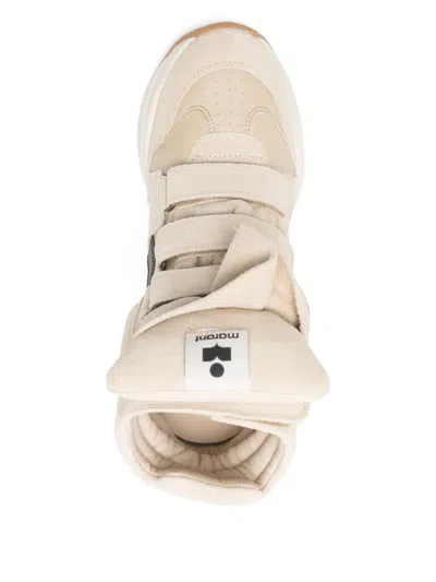 Isabel Marant Balskee Leather And Suede High-top Wedge Sneakers In Neutral