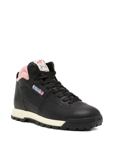 Autry High-top Sneakers Contrast Sole In Black
