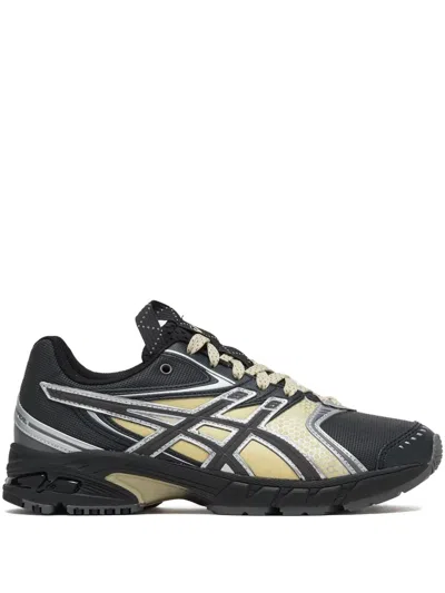 Asics Rounded Toe Sneakers With Grooved Sole And Sleek Finish In Gray