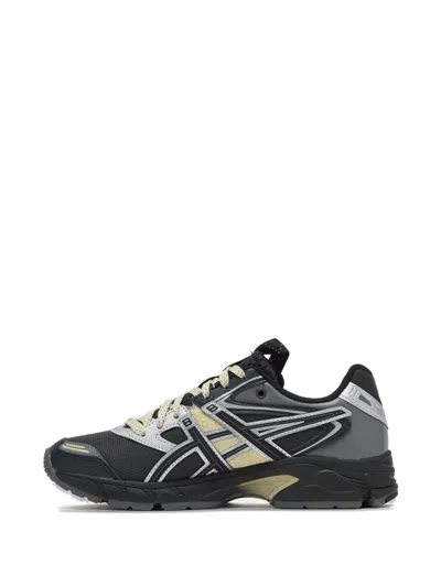 Asics Rounded Toe Sneakers With Grooved Sole And Sleek Finish In Gray
