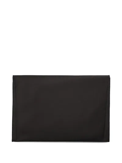 Givenchy Pattern Pochette In Satin With Logo Embroidery In Black