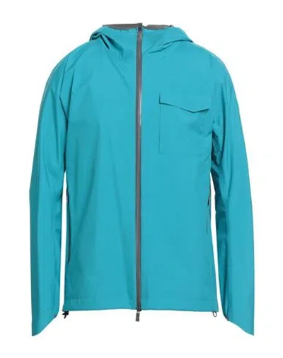 Herno Laminar Man Jacket Deep Teal Size 44 Polyester, Ptfe - Polytetrafluoroethylene, Polyamide, Ela In Blue