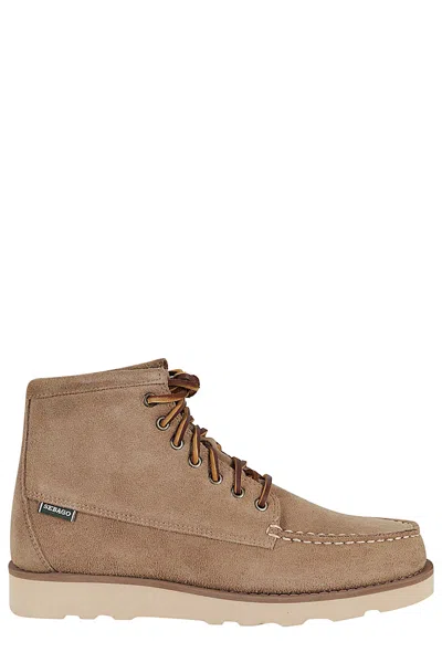 Sebago "suede Mid Tala" Lace-up Boots In Nude