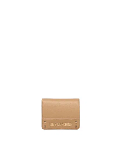 Love Moschino Small Wallet With Logo In Brown