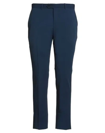 Manuel Ritz Evening Man Pants Navy Size 36 Polyester, Viscose, Elastane In Blue