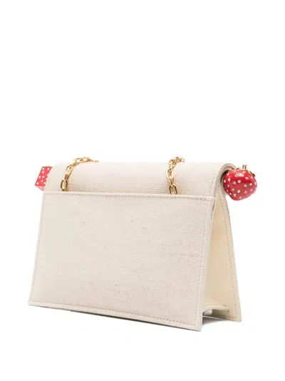 Jacquemus Round Square Chain Strap Clutch Bag In Nude