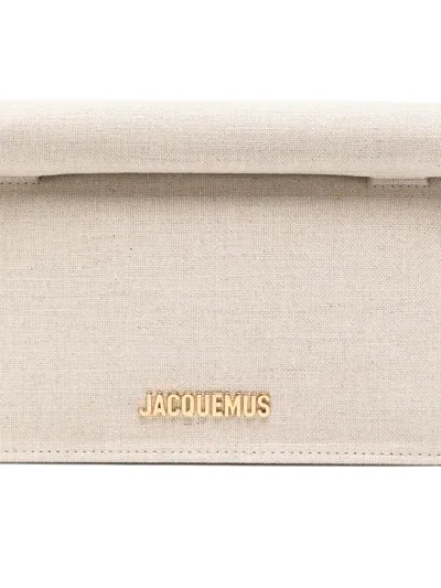 Jacquemus Round Square Chain Strap Clutch Bag In Nude