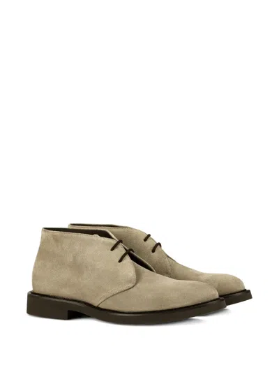 绒面皮系带及踝靴