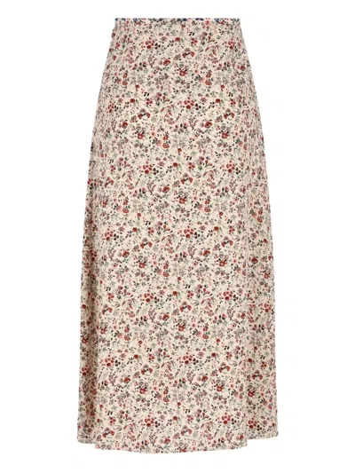 Loro Piana Simona Floral-print Silk Twill Midi Skirt In Multi