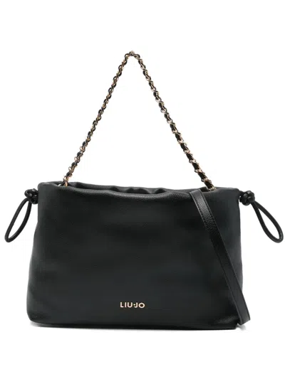 Liu •jo Chain-strap Drawstring Bag In Black