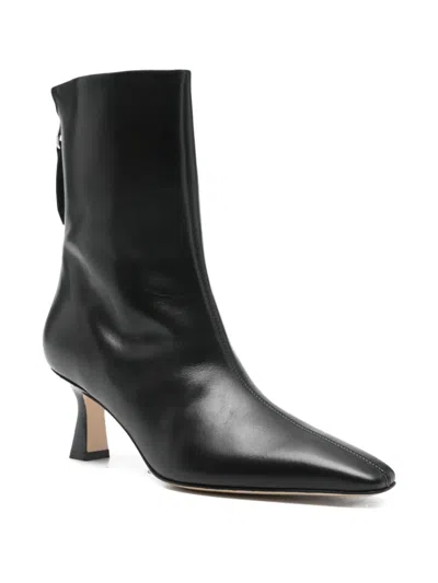 Aeyde Elina 55 Leather Ankle Boots In Black