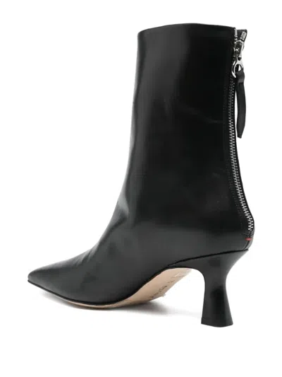 Aeyde Elina 55 Leather Ankle Boots In Black