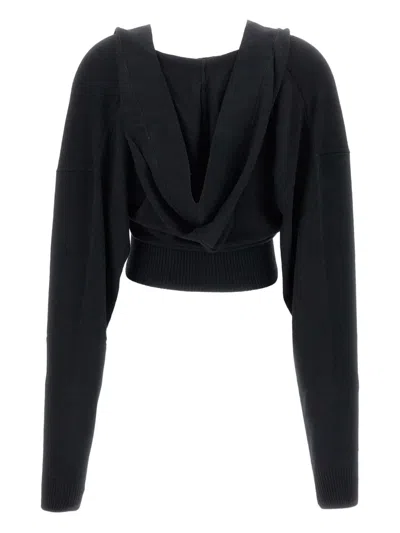 Stella Mccartney Cosy Knit Hoodie In Black