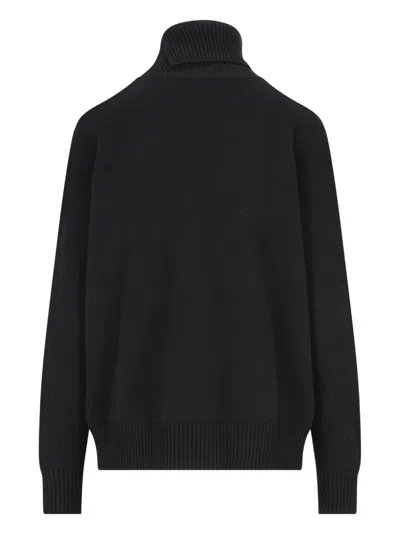 Givenchy Turtleneck Logo Wool-cashmere Sweater In Black