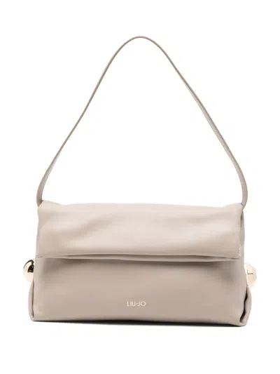 Liu •jo Adjustable Strap Foldover Flap Shoulder Bag In Neutral
