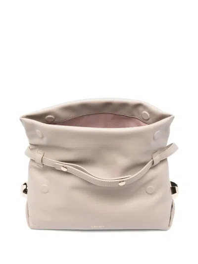 Liu •jo Adjustable Strap Foldover Flap Shoulder Bag In Neutral