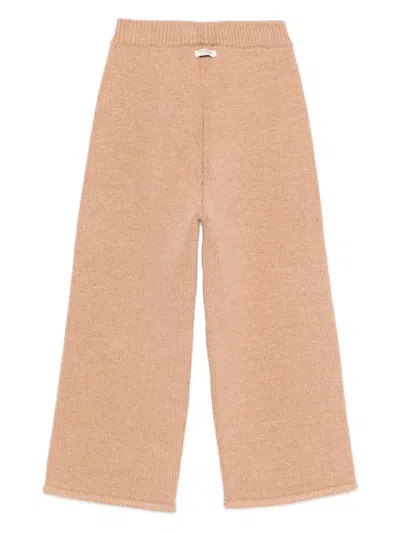 粗绞花针织抽绳长裤