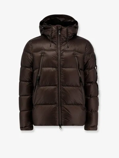 Outhere Puffy Quilted Down Jacket With Drawstring Features In Brown