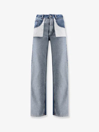 Mm6 Maison Margiela Mm6 By Maison Margiela Reversed Front Jeans In Blue