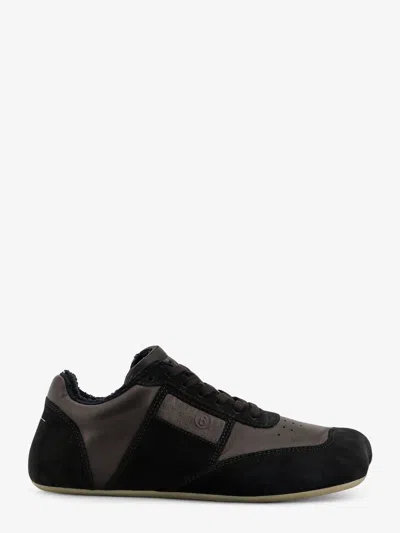 Mm6 Maison Margiela Black Leather And Suede Anatomic Sneakers