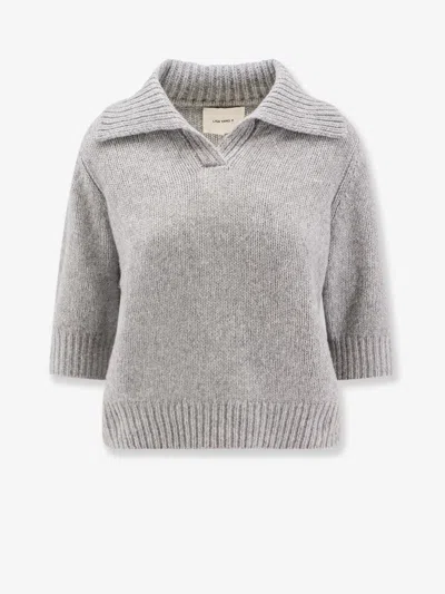 Lisa Yang Lailai Cashmere And Silk-blend Polo Sweater In Gray