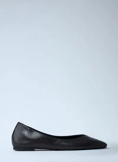 Jacquemus Panelled Python-embossed Leather Flat In Multi