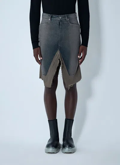 Rick Owens Slivered Midi Skirt In Gray