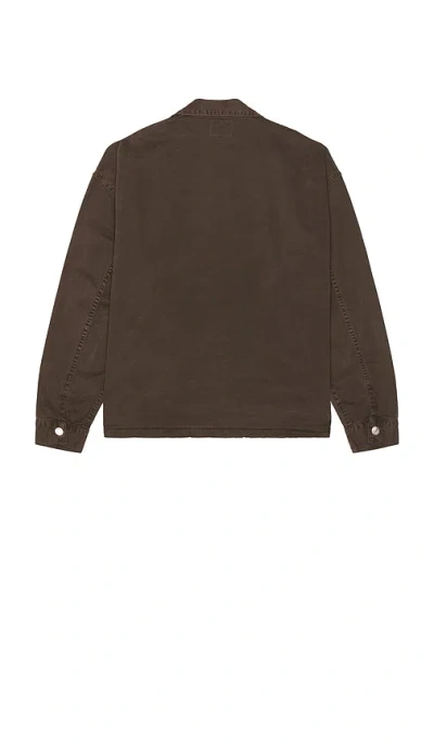 Asher Caleb Canvas Jacket In Brown