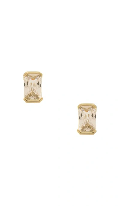 By Adina Eden Colored Cz Baguette Stud Earring In Gold