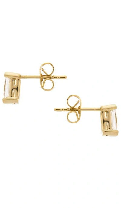 By Adina Eden Colored Cz Baguette Stud Earring In Gold