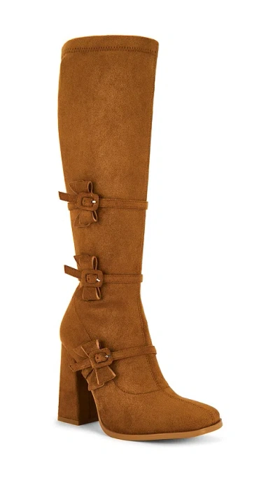 Zemeta Bow Suede Boot In Brown