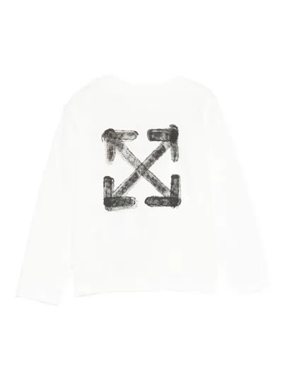 Off-white Baby Boys Arrow Sponge Long Sleeve T-shirt In White