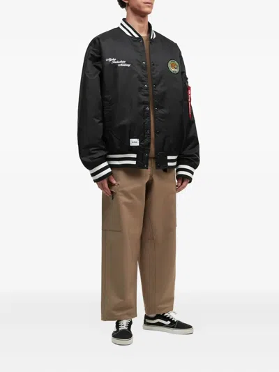 Alpha Industries Tiger-patch Bomber Jacket In Black