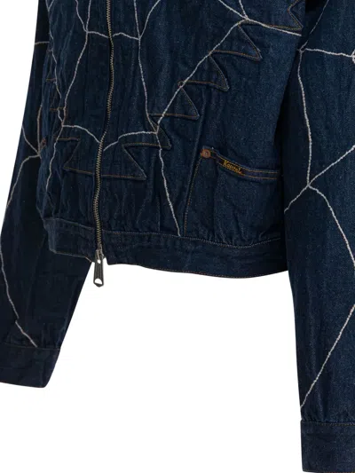 Kapital Spiderweb-embroidered Denim Jacket In Blue