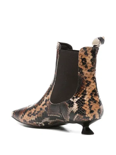 Pedro Miralles Snakeskin Pointed-toe Boots In Animal Print