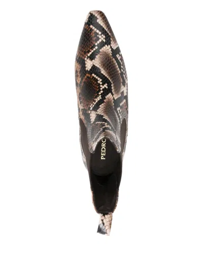 Pedro Miralles Snakeskin Pointed-toe Boots In Animal Print