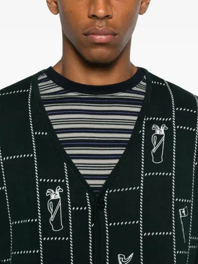 Maison Labiche Grid-pattern Cardigan In Multi