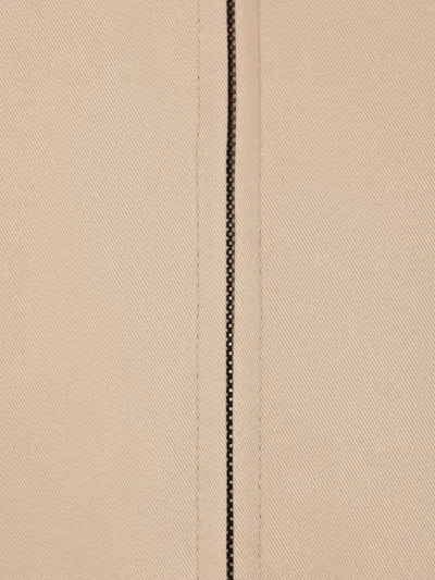 Saint Laurent Short Cotton Serge Jacket Pockets In Neutral