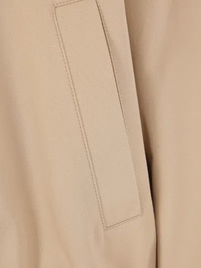 Saint Laurent Short Cotton Serge Jacket Pockets In Neutral