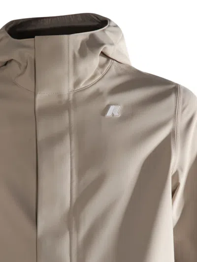 K-way Hooded Longline Jacket In Animal Print