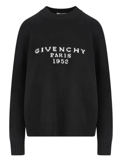 Givenchy Womens Black Brand-intarsia Round-neck Wool And Cashmere Sweater