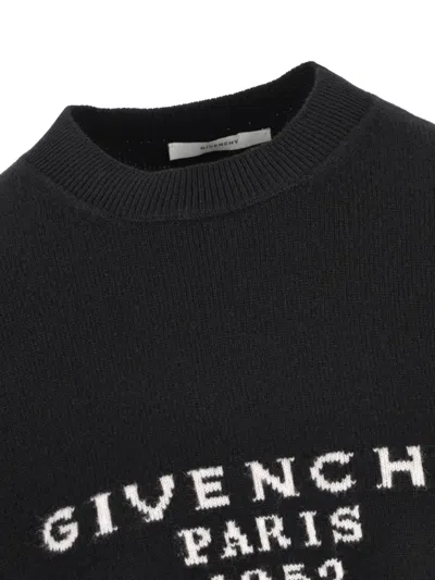 Givenchy Womens Black Brand-intarsia Round-neck Wool And Cashmere Sweater