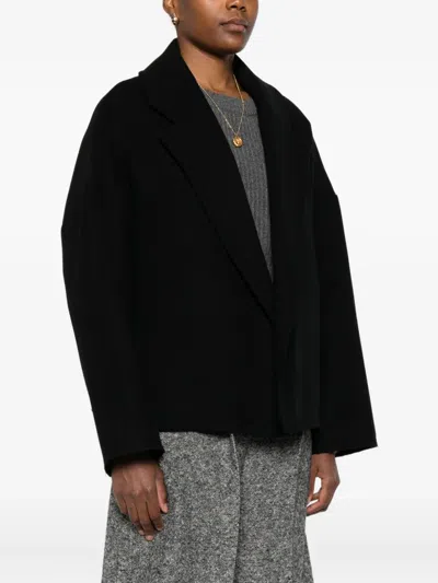 Dušan Notched-lapel Raw-edge Jacket In Black