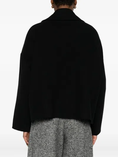 Dušan Notched-lapel Raw-edge Jacket In Black