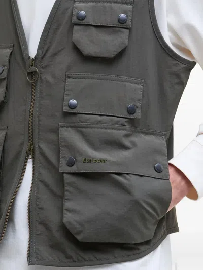 Barbour Utility Editor Multi-pocket Gilet In Gray