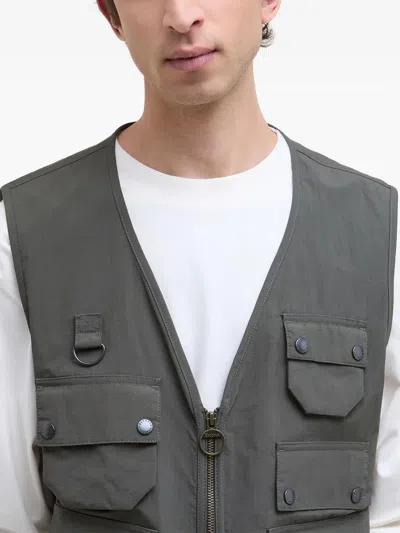 Barbour Utility Editor Multi-pocket Gilet In Gray