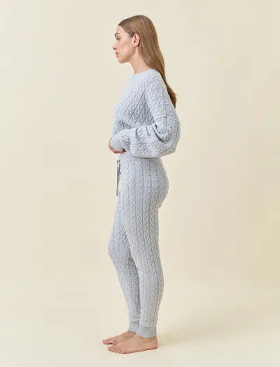 Papinelle Cosy Cable Cotton Cashmere Legging In Green